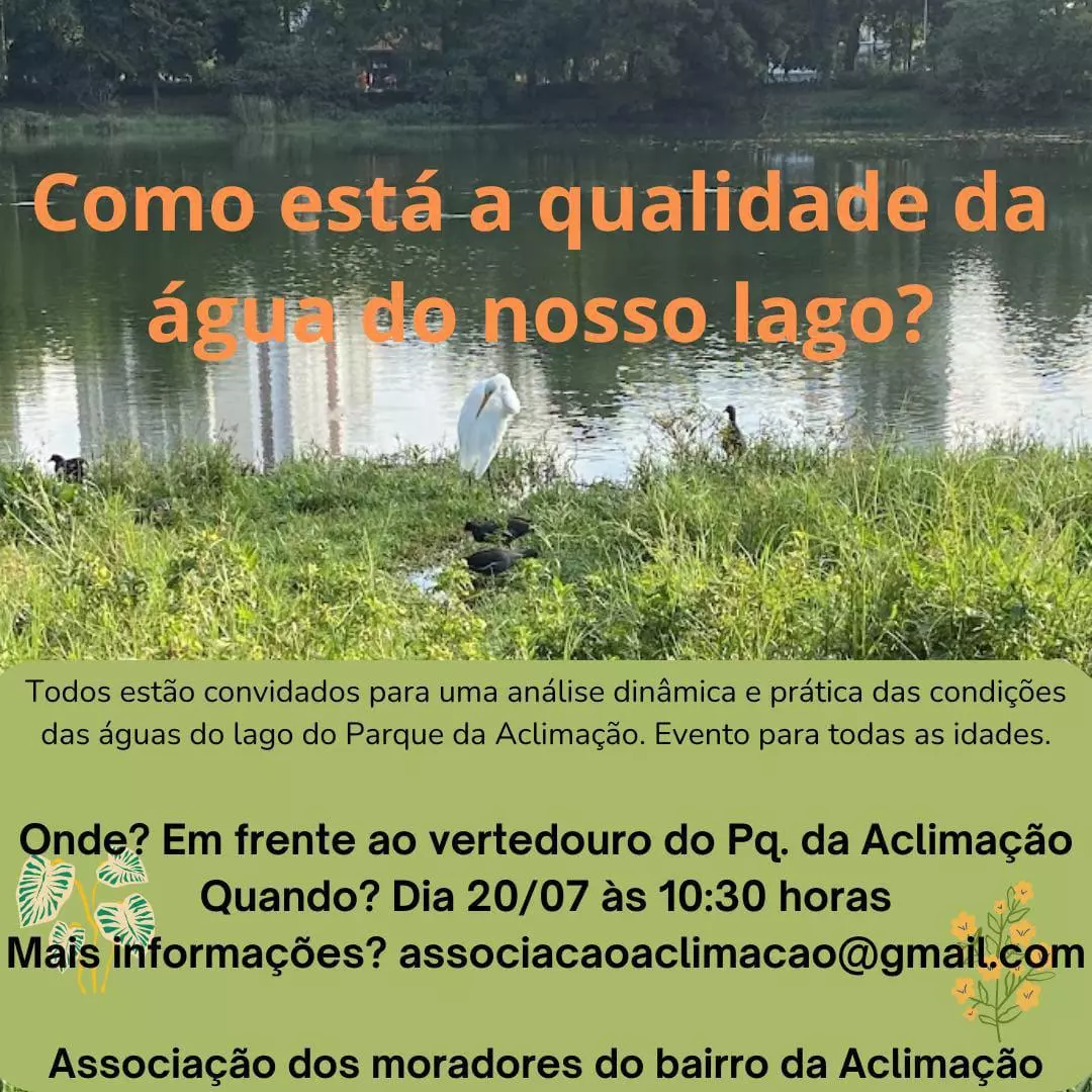 Controle da água do Lago da Aclimação Controle da água do Lago da Aclimação